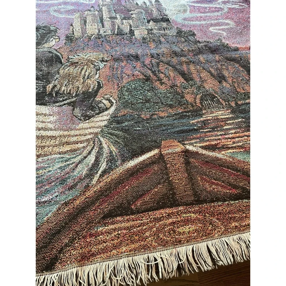 Harry Potter Journey To Hogwarts Pre-Movie Blanket Tapestry Afghan 2000 65x45